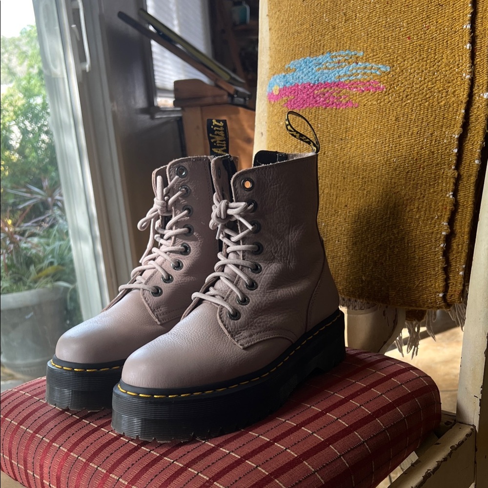 Dr. Martens Women's Lace-Up Boots - Light Gray